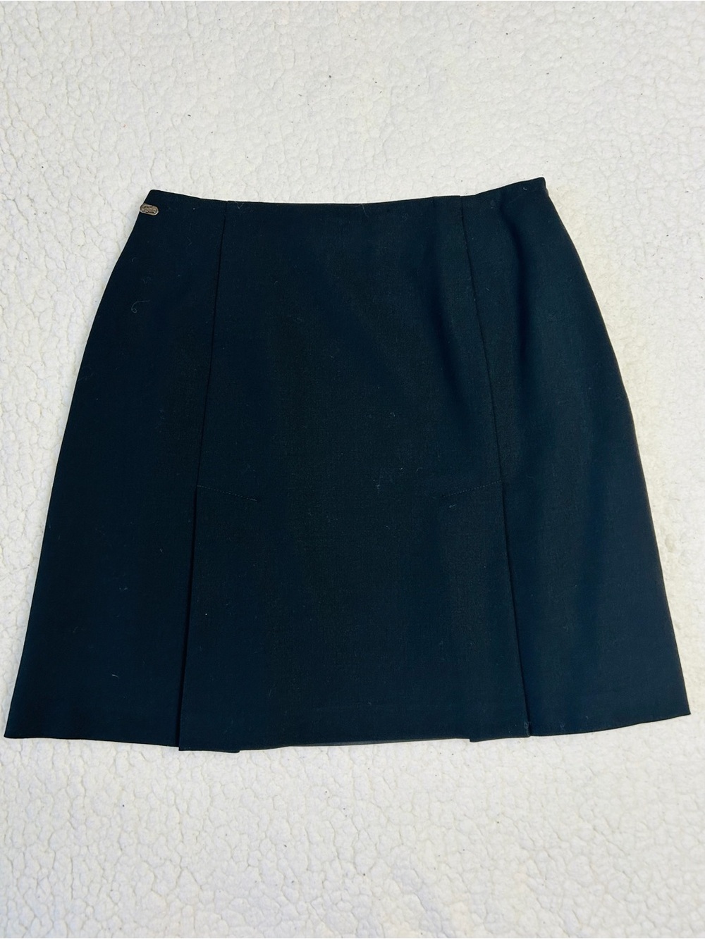 Vintage Lacoste Skirt Women XS Black Two Pleated Skirt Lined Logo Made in France